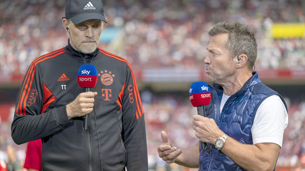 Werden wohl keine Freunde mehr: Bayern-Trainer Thomas Tuchel und Sky-Experte Lothar Matthäus. Foto: imago