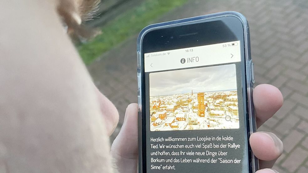 Die Borkum-Rallye lässt sich mithilfe der Handy-App aufrufen. Foto: Löschen