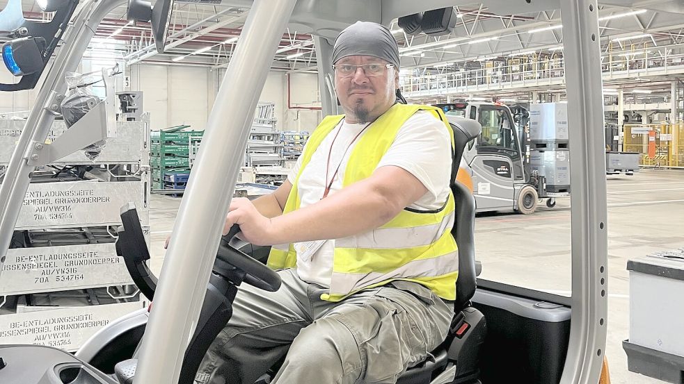 Greg hat in Emden als Staplerfahrer gearbeitet. Foto: Betriebsrat VW Emden