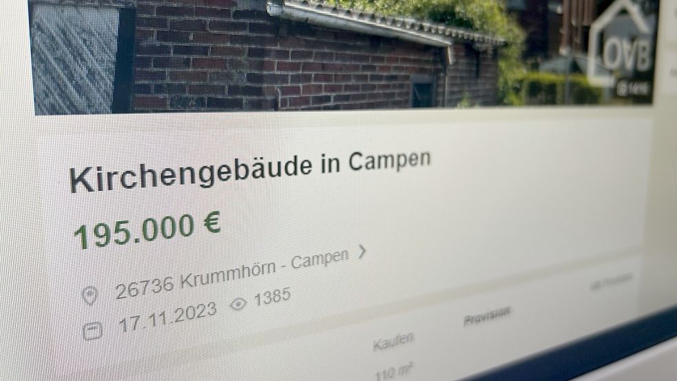 Das Kirchengebäude wird unter anderem bei Kleinanzeigen angeboten. Foto: Weiden