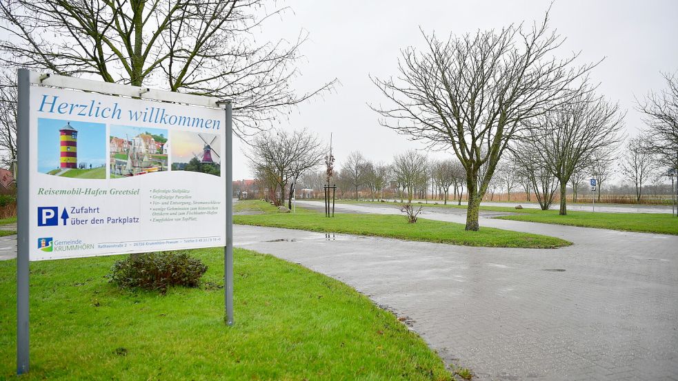 Viel los ist (noch) nicht auf dem Wohnmobilstellplatz in Greetsiel. Foto: Wagenaar