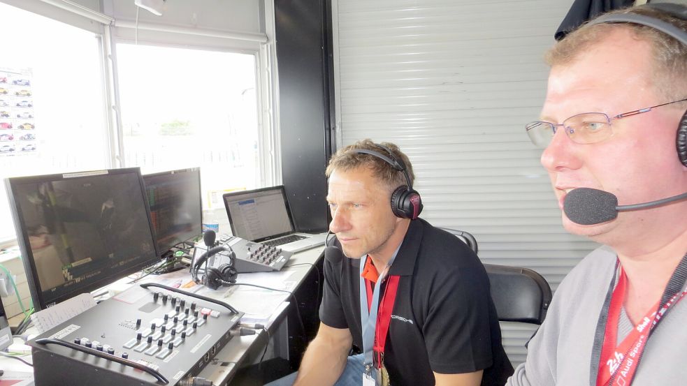 Norbert Ockenga (rechts) ist bei Eurosport Kommentator. Als seinen „Co“ hatte er schon viele Gäste, unter anderem „Tatort“-Schauspieler und Hobbyrennfahrer Richy Müller.