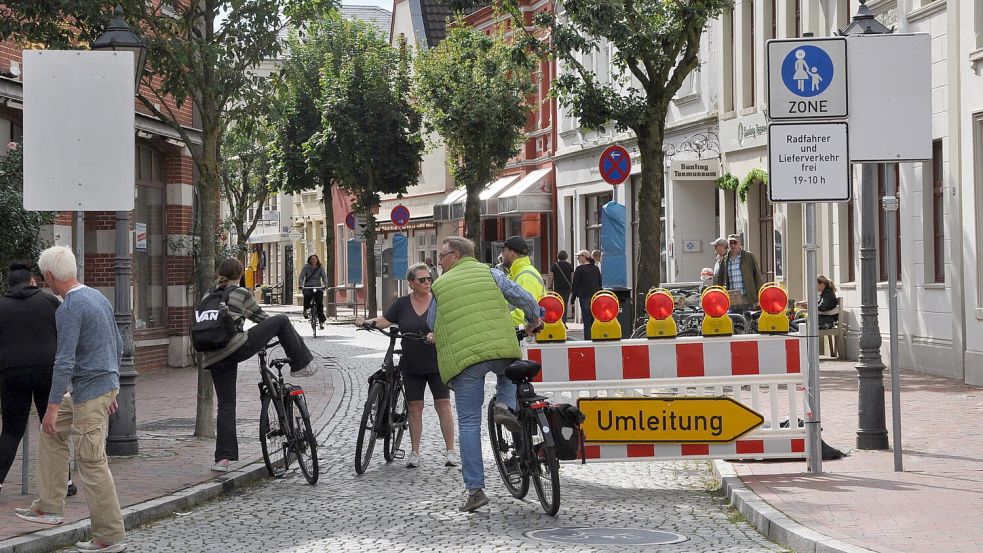 Im September wurde die Brunnenstraße in einem Verkehrsversuch vorübergehend zu einer Fußgängerzone. Foto: Wolters/Archiv