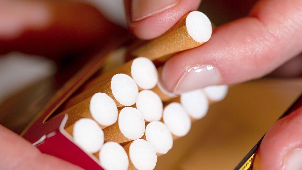 Eine junge Frau nimmt eine Zigarette aus einer Schachtel. In den Niederlanden sind Tabakprodukte bald schwieriger zu bekommen. Foto: Hoppe/DPA