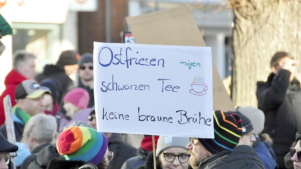 Bereits am vergangenen Wochenende fand in Leer eine Demo gegen rechts statt. Foto: Wolters