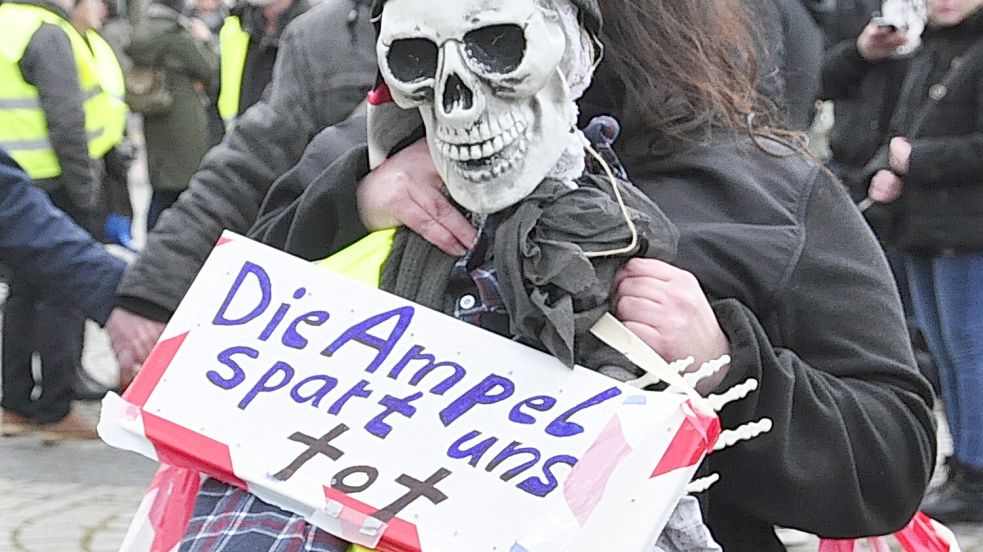Auch bei der Kundgebung des Mittelstands konnte man kreative Formen des Protests sehen. Foto: Wolters