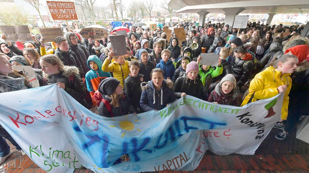 Bei den Aktionen von Fridays for Future, wie hier in Aurich, engagierten sich viele Kinder und Jugendliche. Foto: Ortgies/Archiv