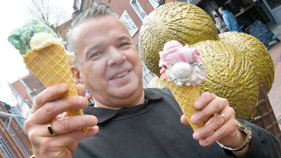 Verspricht noch viele kreative und neue Eissorten: Paulo Alves vom Rialto Café und Co. Foto: Ortgies