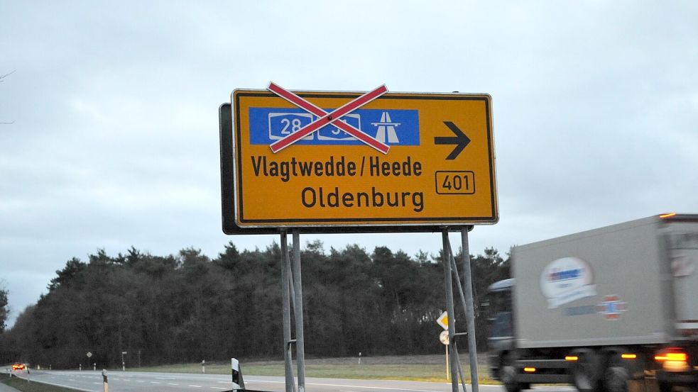 Auch die Anschlussstelle von der B 401 zur A 31 bei Dörpen/Heede soll bald wieder geöffnet werden. Foto: Mammes