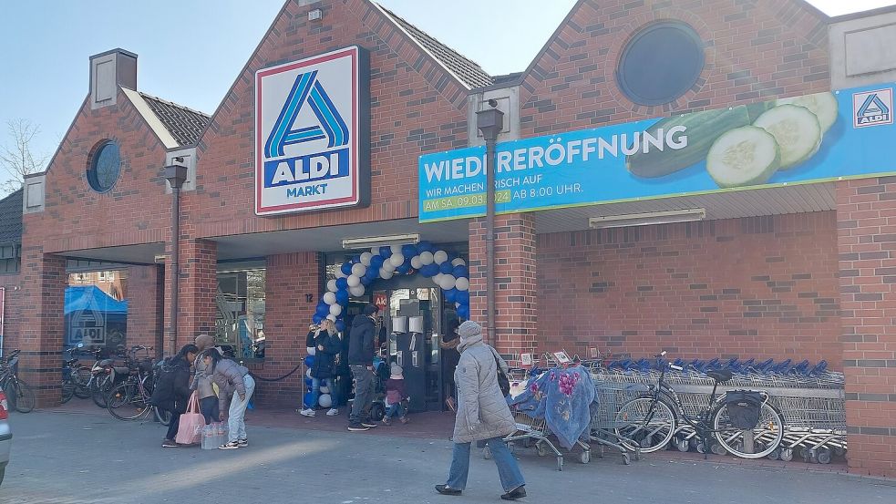 Der Aldi-Markt an der Lookvenne in Emden war eine Woche lang für einen Umbau geschlossen. Foto: Hanssen