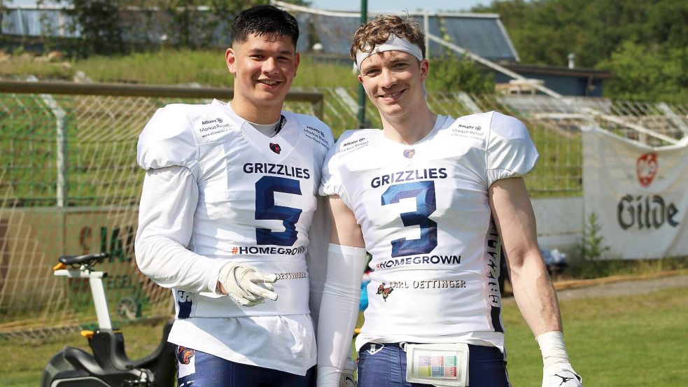 Lauritz Heinze (rechts) ist von den Hannover Grizzlies zu den Hamburg Sea Devils gewechselt. Foto: Privat/Viola Sundermann