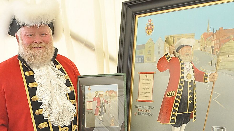 Trevor Heeks wurde 2011 für seine 25-jährige Tätigkeit als Towncrier mit einem Gemälde geehrt. Foto: privat/Archiv