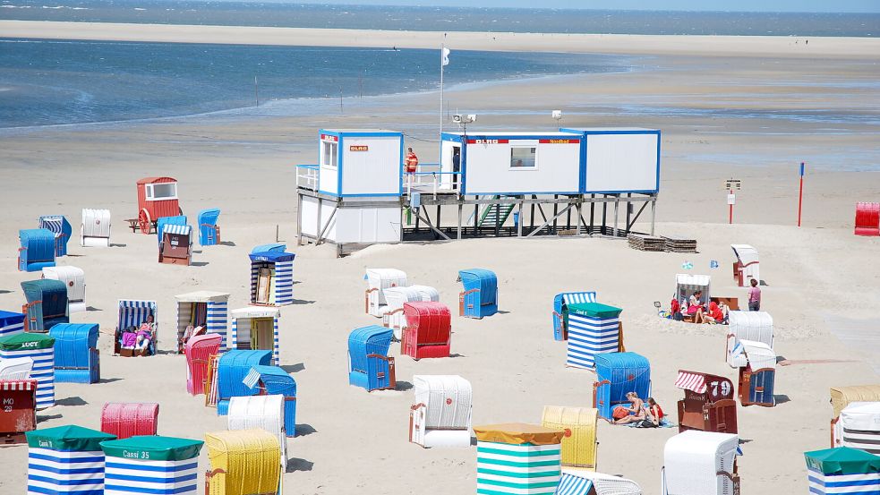 Auch in dieser Saison wird das Badefeld am Borkumer Nordstrand wieder bewacht. Foto: Ferber