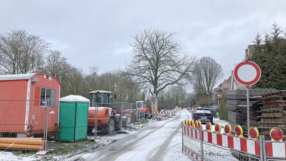 Weit fortgeschritten: die Baustelle am Treckfahrtstief. Foto: Schuurman