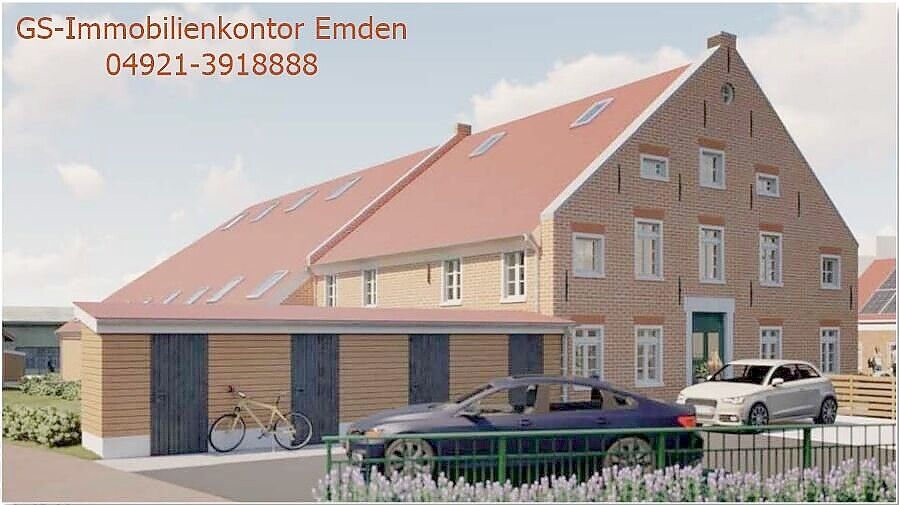 So soll der fertige Gulfhof einmal aussehen. Optisch wurde er seinem historischem Vorbild nachempfunden. Foto: GS-Immobilienkontor