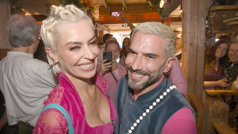 Wieder in Partylaune: Verena Kerth und Marc Terenzi. Foto: dpa