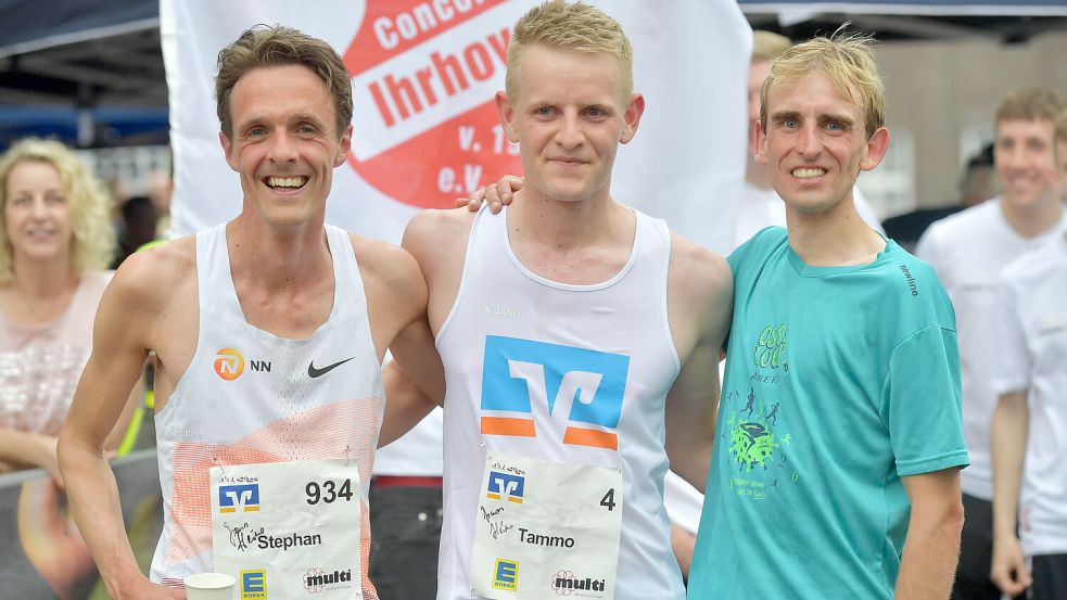 Die Top-Drei der Gesamtwertung der Männer (von links): Stephan Immega, Tammo Oldigs und Johannes Wiltfang.