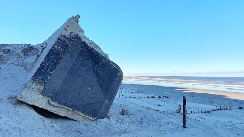 Der Fund soll im Strandbereich beim abgerutschten Bunker im Ostland gemacht worden sein. Foto: Ferber