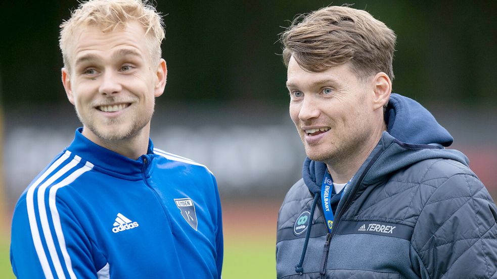 Ein Großteil der Aufstiegsmannschaft wie Marvin Eilerts (links) gehört auch in der Regionalliga zum Kader.