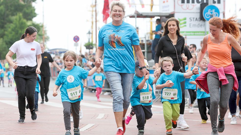 Manche Kinder liefen in Begleitung.