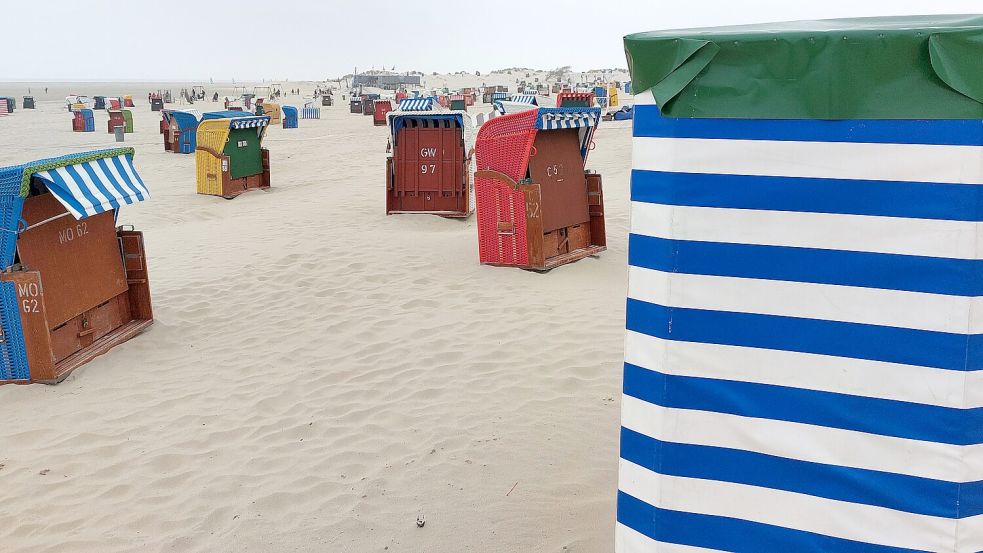 Die Vermietung der Strandzelte und -körbe auf Borkum ab 2025 muss geklärt werden. Foto: Ferber