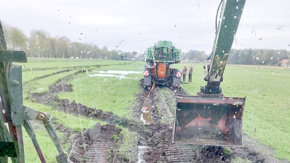 Im Frühjahr gab es auf so mancher landwirtschaftlichen Fläche – hier in Klostermoor – eine wahre Schlammschlacht. Foto: Archiv/privat