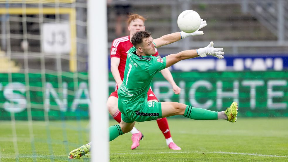 Pascal Steinwender erzielte, wie schon im Pokalspiel in Oldenburg, das Emder 1:0-Führungstor.