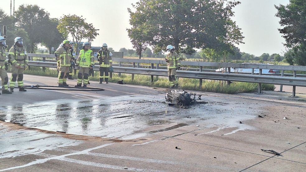 Auf der A1 zwischen Stuhr und Bremen ist am Montagabend ein 22-jähriger Motorradfahrer ums Leben gekommen. Foto: NWM-TV