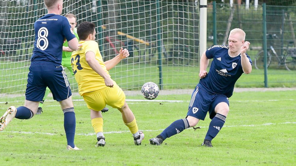 Der SV Jheringsfehn/Stikelkamp/Timmel steht nach dem Bezirksliga-Abstieg auch in der Ostfrieslandliga derzeit auf dem letzten Platz. Archivfoto: Damm