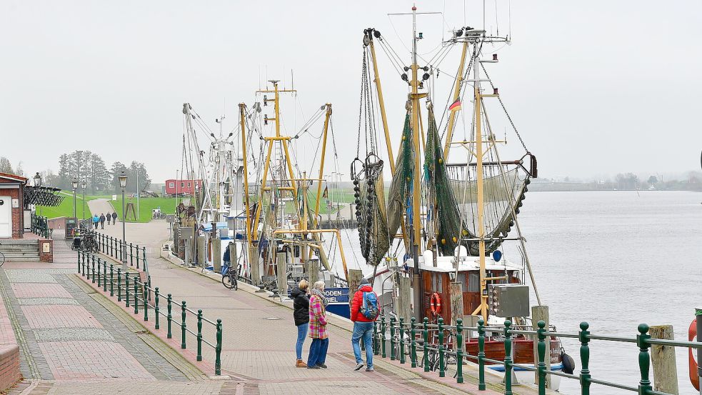 Auch im Herbst und Winter bei Besuchern beliebt: der Greetsieler Kutterhafen. Foto: Wagenaar