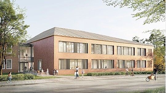 So soll der Neubau nach Fertigstellung aussehen. Grafik: Stadt Emden
