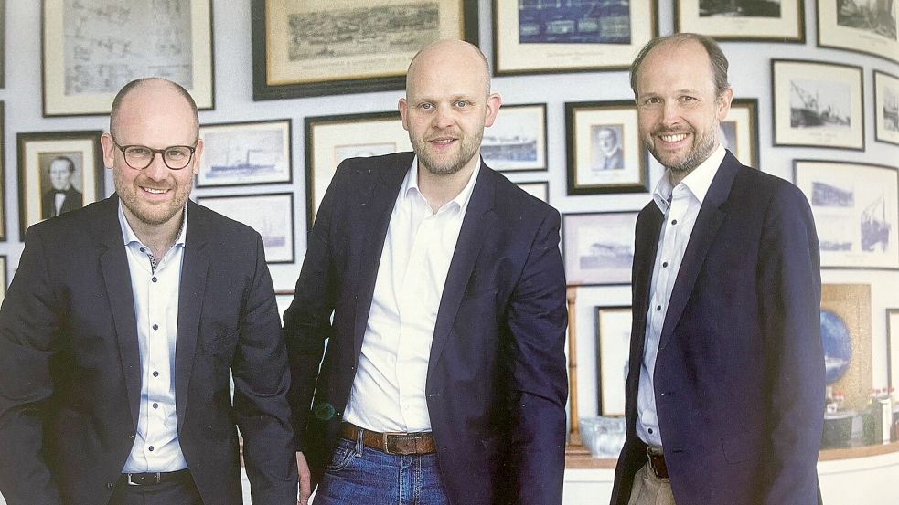 Die Söhne von Bernard Meyer (von links): Paul, Tim und Jan Meyer. Foto: Meyer Werft/Archiv