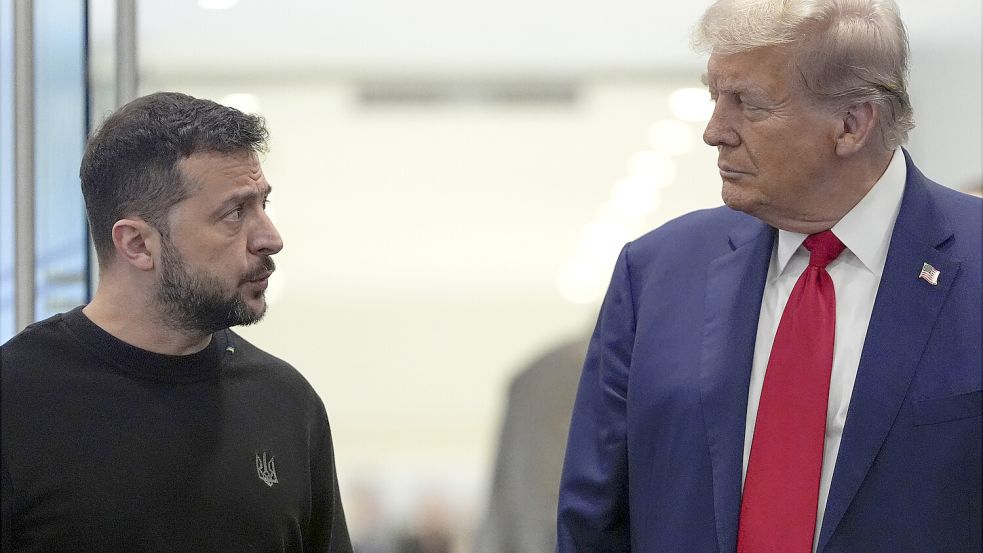 Donald Trump verhandelt ohne Selenskyj mit Putin über einen Ukraine-Frieden. Wieso lässt der US-Präsident den ukrainischen Präsidenten jetzt fallen? Foto: DPA/Julia Demaree Nikhinson