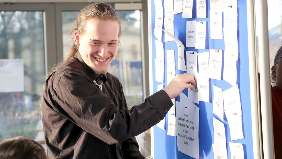 Vor dem Speed Dating mit den Nachwuchspolitikern wurden Themen und Fragen gesammelt. Foto: Böning