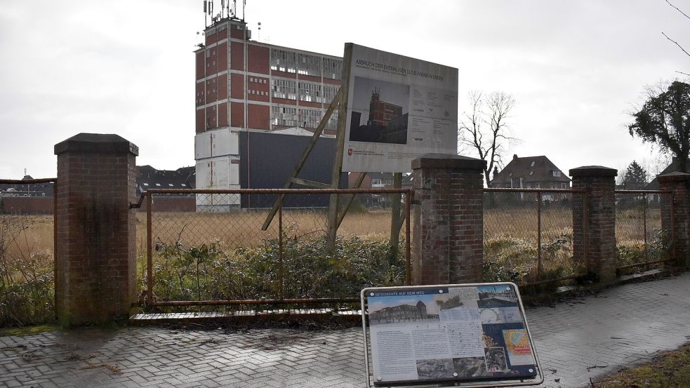 Der alte Ültje-Turm ist ein Überbleibsel der Erdnuss-Rösterei im Stadtteil Port Arthur/Transvaal. Hier soll ein modernes Wohngebiet entstehen. Foto: Hanssen