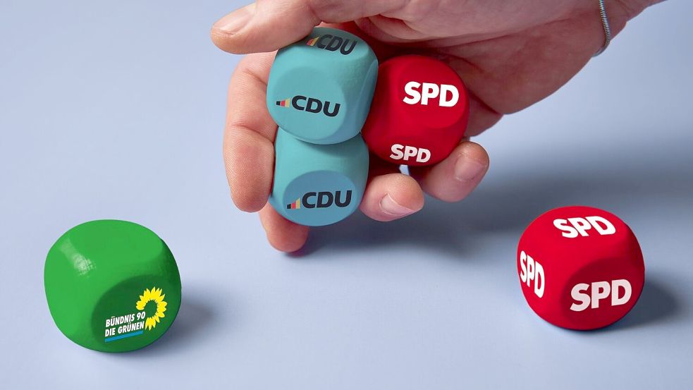 Union und SPD haben sich auf ein Sondervermögen geeinigt, die Grünen üben auf die beiden Parteien Druck aus. Foto: IMAGO/Bihlmayerfotografie//Grafik:NOZ