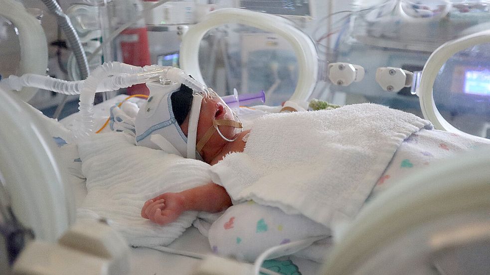 Im St. Marienhospital Vechta sind Vierlinge zur Welt gekommen. Mutter Vasilica-Florentina Imbrea und die Kinder (hier David Cristian) verbrachten dort knapp zwei Monate. Foto: Daniel Meier/St. Marienhospital