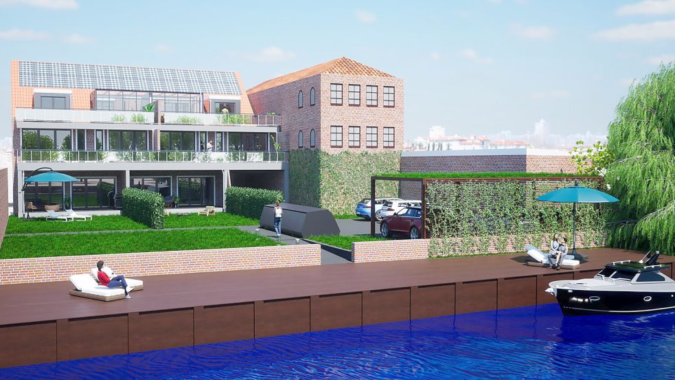 So soll es aussehen: der Neubau bei Möbel Elend von der Rückseite. Visualisierung: Tellbau