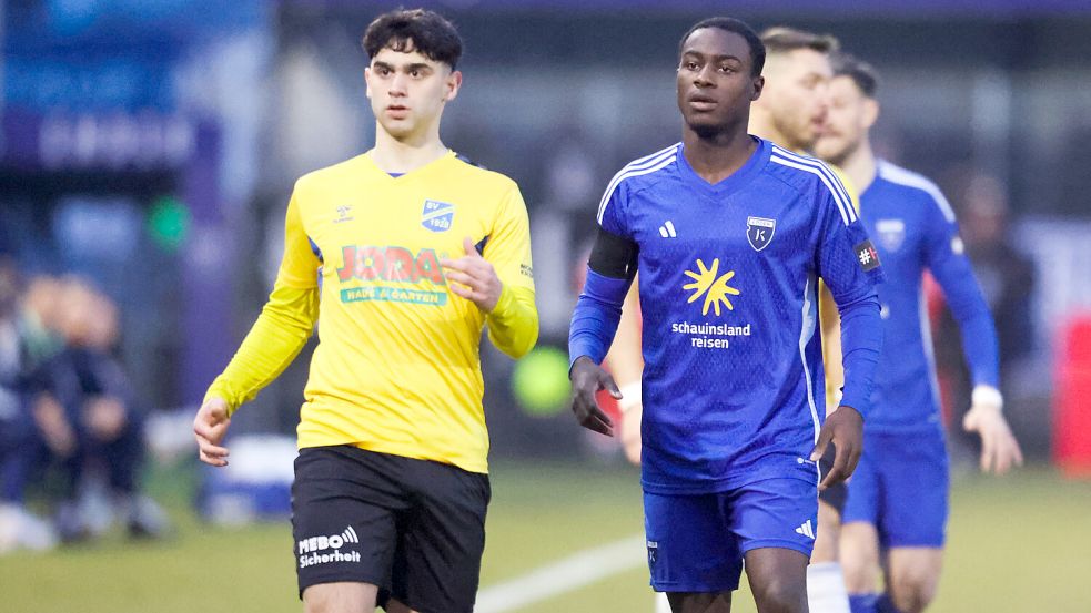 Said Abbey (rechts) kam lediglich zu neun Startelf-Liga-Einsätzen für Kickers. Foto: Doden, Emden