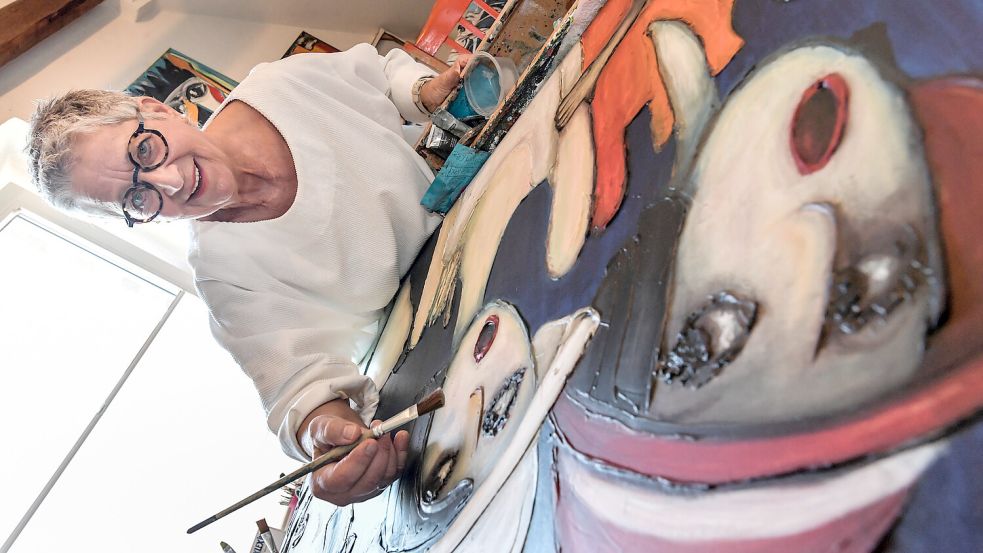 Malen ist das liebste Hobby von Elfriede Keiser. Foto: Klaus Ortgies