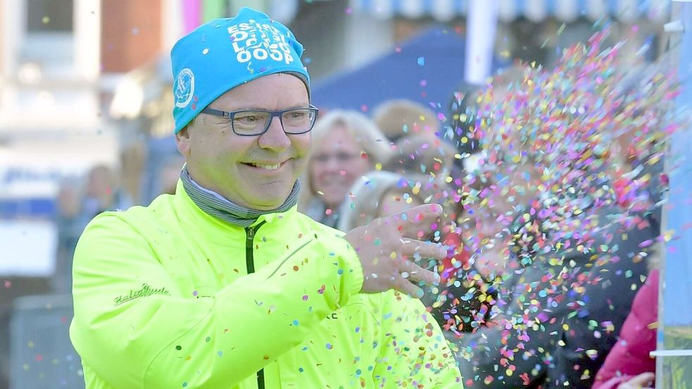 Wird es für Ossiloop-Moderator Heino Krüger Konfetti regnen? Foto: Archiv/Klaus Ortgies
