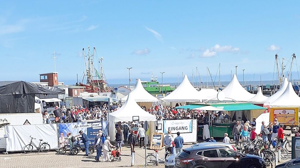 Das Shanty-Festival findet im westlichen Teil des Neuharlingersieler Hafens statt. Foto: Erwin Ritz