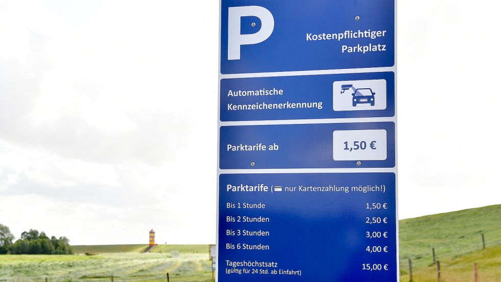 Am Pilsumer Leuchtturm in der Krummhörn wurde ein digitales Parksystem eingeführt. Foto: Heinz Wagenaar