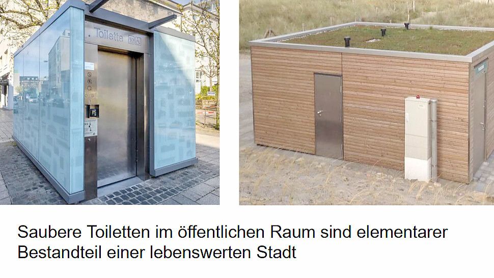 In der Präsentation der Stadt wurden unterschiedliche WC-Anlagen gezeigt. Foto: Screenshot von Stadt-Präsentation
