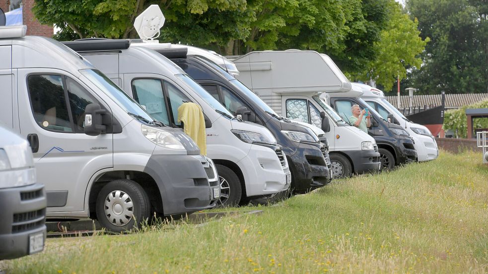 Der Wohnmobilstellplatz am Delft in Emden ist im Vergleich günstig. Foto: Klaus Ortgies