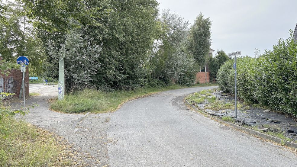 Wird samt Auslass zur Petkumer Straße frisch asphaltiert: die Braunsberger Fahrradstraße.