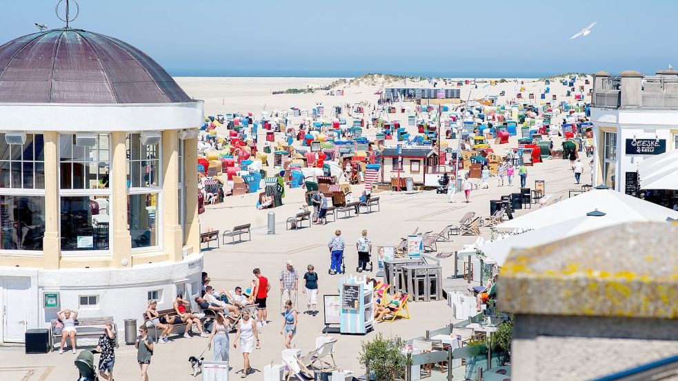 Auf Borkum hat es bisher keine Beschwerden über spärlich bekleidete Urlauber im Stadtgebiet gegeben. Foto: Hauke-Christian Dittrich/dpa