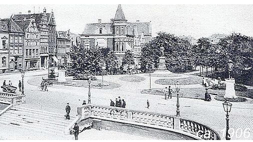 Der Stadtgarten mit Delfttreppe um ca. 1906. Foto: Stadt Emden