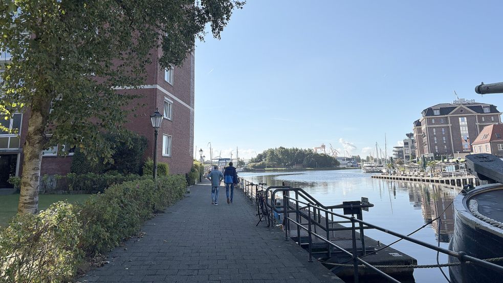 Dieser Abschnitt der Georg-Breusing-Promenade heißt von nun an Bernhard-Brahms-Promenade. Foto: Lotta Groenendaal