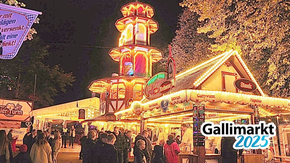 Hell erleuchtet sind die Buden auf dem Gallimarkt. Foto: Bodo Wolters